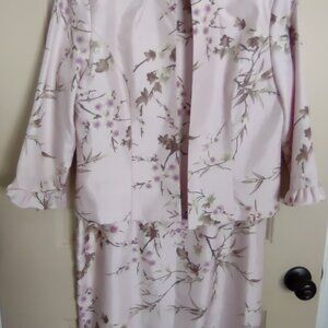 Pink Floral Dress & Matching Jacket by Positive Attitude Designer Size 12